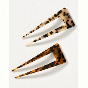 Anthropologie tortoise resin French pins